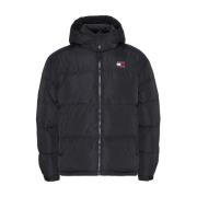 Gerecyclede Polyester Puffer Jas Tommy Hilfiger , Black , Heren