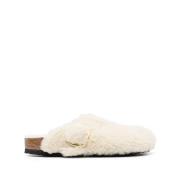 Shearling Teddy Eggshell Sandalen Birkenstock , White , Dames