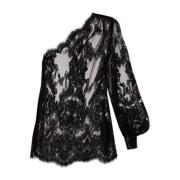 Kanten top met open schouder Dolce & Gabbana , Black , Dames