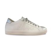 Witte en zilveren Sneakers P448 , White , Dames