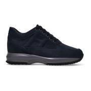 Blauwe Interactieve Suède Sneakers Hogan , Black , Heren