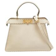 Pre-owned Leather handbags Fendi Vintage , Beige , Dames