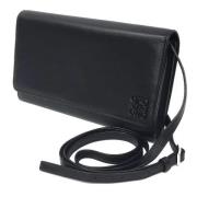 Pre-owned Leather wallets Loewe Pre-owned , Black , Dames