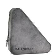 Pre-owned Leather clutches Balenciaga Vintage , Gray , Dames