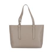 Beige Leren Schoudertas met Handvatten Coccinelle , Beige , Dames