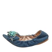 Pre-owned Denim flats Miu Miu Pre-owned , Blue , Dames