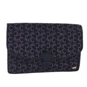 Pre-owned Canvas clutches Celine Vintage , Blue , Dames