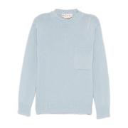 Blauwe Ronde Hals Trui Marni , Blue , Heren