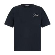 T-shirt met geborduurd logo Rhude , Black , Heren