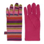 Paarse fleece handschoenen voor dames met veelkleurige strepen Gallo ,...