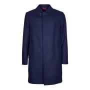 Blauwe Wol Kasjmier Jas Aw24 Fay , Blue , Heren