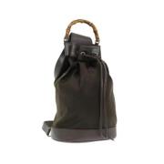 Pre-owned Nylon backpacks Gucci Vintage , Brown , Dames