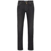 Zwarte katoenen jeans & broek Jacob Cohën , Black , Heren