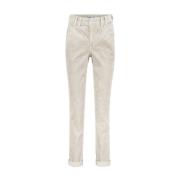 Giselle Ribfluwelen Broek Crème Red Button , Beige , Dames