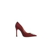 Bourgondische Kristal Broche Stiletto Hakken Amina Muaddi , Red , Dame...