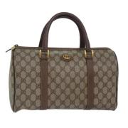 Pre-owned Leather travel-bags Gucci Vintage , Beige , Dames