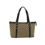 Pre-owned Canvas gucci-bags Gucci Vintage , Beige , Dames