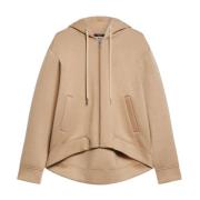 Oversized Hoodie in Zacht Jersey Max Mara Weekend , Beige , Dames