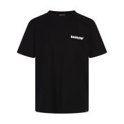 Zwart katoenen T-shirt met iconische glimlach Barrow , Black , Heren