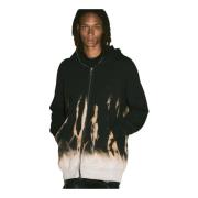 Gebleekte Hoodie met Rits Rick Owens , Black , Heren