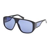 Stijlvolle zonnebril in blauwe tint Guess , Black , Unisex