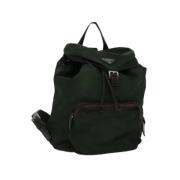 Pre-owned Nylon backpacks Prada Vintage , Green , Dames