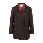 Stijlvolle Eenvoudige Jas NIU , Brown , Dames