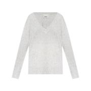 Grijze V-hals Trui Chic Stijl Isabel Marant , Gray , Dames