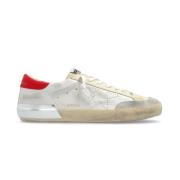 Witte en Rode Sneakers Golden Goose , White , Heren