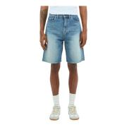 Logo Print Denim Shorts A Bathing APE , Blue , Heren