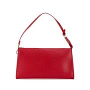 Pre-owned Leather clutches Louis Vuitton Vintage , Red , Dames