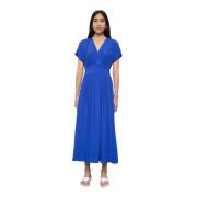 V-hals Jurk MeiMeiJ , Blue , Dames