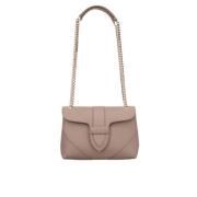 Gehamerd leren schoudertas Alma M Sense Orciani , Beige , Dames