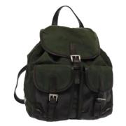 Pre-owned Nylon backpacks Prada Vintage , Green , Dames