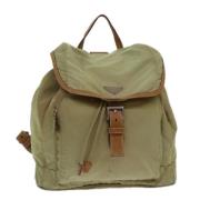 Pre-owned Nylon backpacks Prada Vintage , Beige , Dames