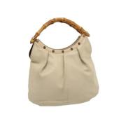 Pre-owned Leather handbags Gucci Vintage , Beige , Dames