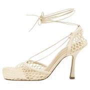 Pre-owned Leather sandals Bottega Veneta Vintage , Beige , Dames