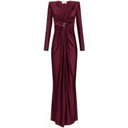 Bordeaux Maxi Jurk Elisabetta Franchi , Brown , Dames