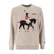 Geborduurde Crew-Neck Pullover MC2 Saint Barth , Gray , Heren