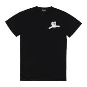 Zwart Crew-neck T-shirt met Zak Ripndip , Black , Heren