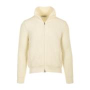 Witte Zip Cardigan Sweaters Gran Sasso , White , Heren