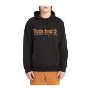 Zwarte Hoodie Sweatshirt Mannen Katoen Timberland , Black , Heren