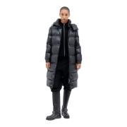 Gewatteerde Lange Donsjas van Nylon Moncler , Black , Dames