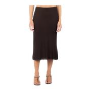 Donkere Bruine Rok Elegante Stijl Khaite , Brown , Dames