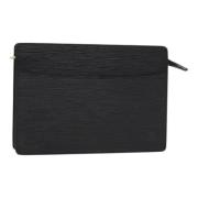 Pre-owned Leather clutches Louis Vuitton Vintage , Black , Dames