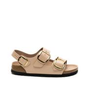 Beige Sandalen Milano Big Buckle Shine Birkenstock , Beige , Dames