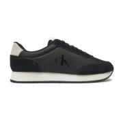 Retro Runner Sneakers in Faux Leer Calvin Klein , Black , Heren