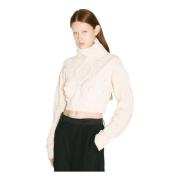 Kabeltrui met Madonna-silhouet Jean Paul Gaultier , Beige , Dames