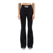 Zwarte broek met elastaan Diesel , Black , Dames