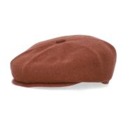 Mahonie Wolle Platte Pet Hoed Kangol , Brown , Heren